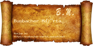 Busbacher Márta névjegykártya